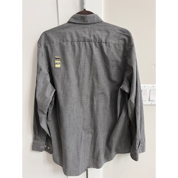 Vtg Mili Designs Button Down Shirt Black White Embellished Patches Womens Large - Picture 7 of 7